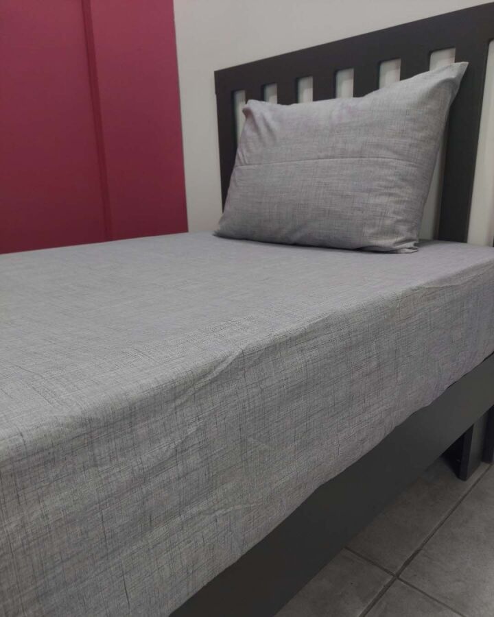 Gri Fırça Lastikli Çarşaf Seti Tek Kişilik | Kaymaz Solmaya Dayanıklı - 4