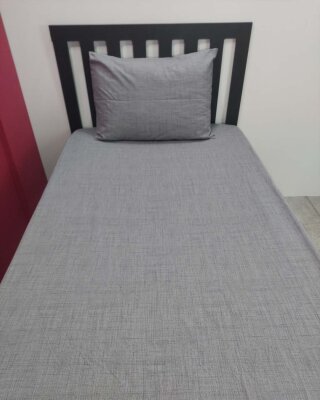 Gri Fırça Lastikli Çarşaf Seti Tek Kişilik | Kaymaz Solmaya Dayanıklı - 5