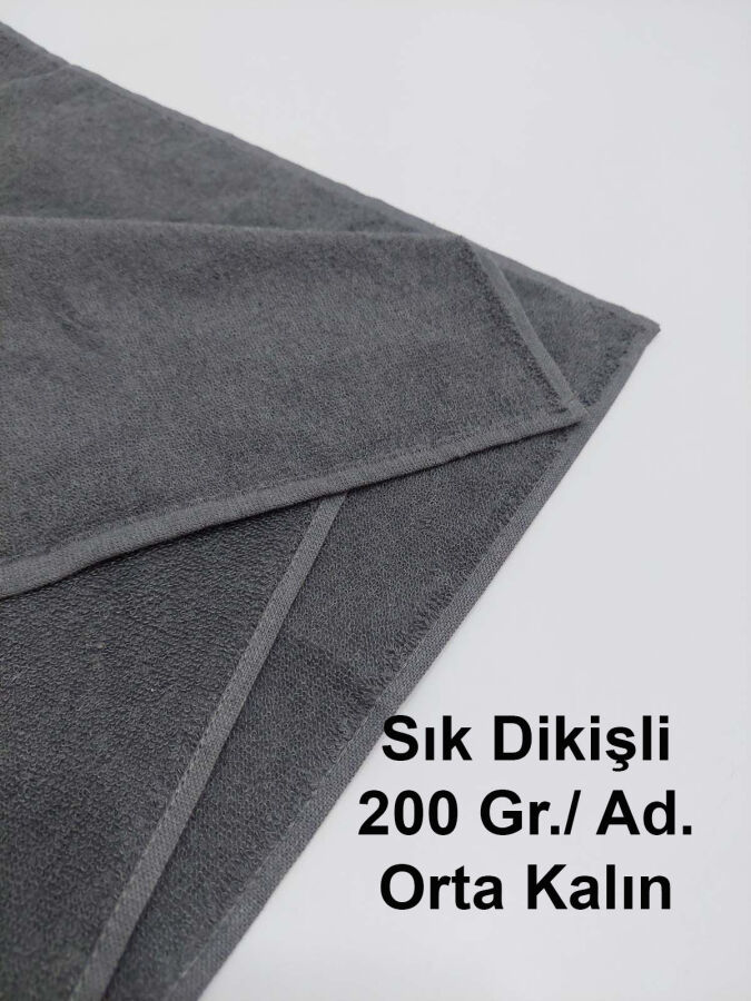 Gri Kuaför Havlusu 3'lü Set 50x90 | Berber ve Sporcu Baş Havlusu | Hızlı Kurur - 2