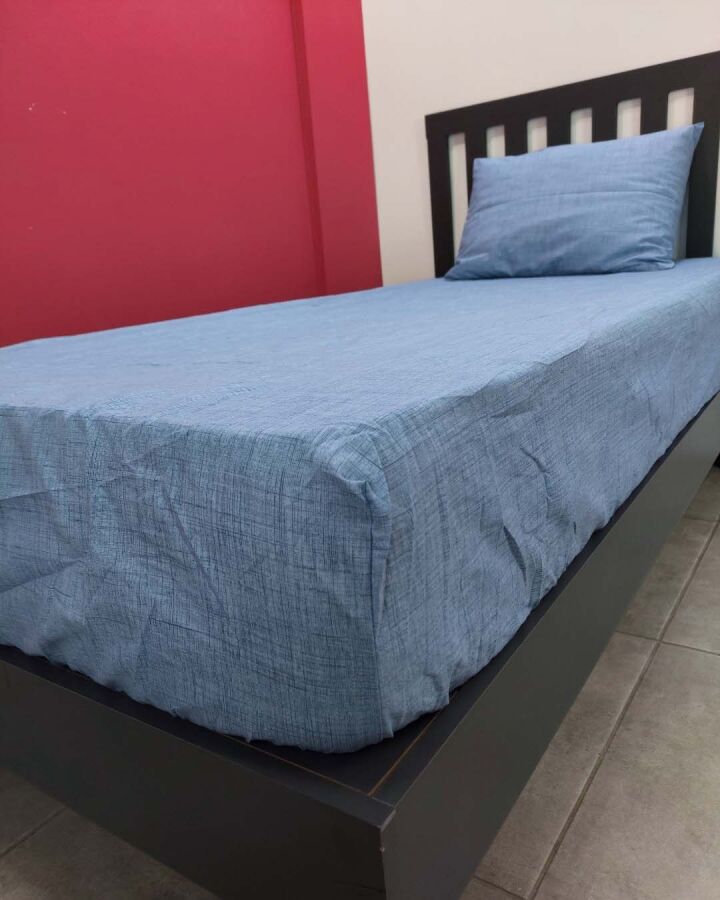  İndigo Mavi Lastikli Çarşaf Seti Tek Kişilik | Kaymaz Solmaya Dayanıklı - 3