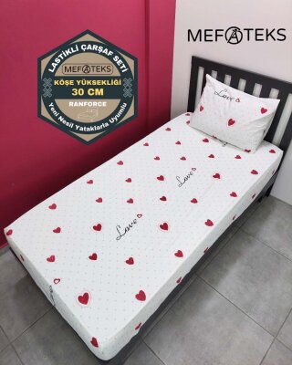 Kalpli Baskılı Lastikli Çarşaf Seti Tek Kişilik | Kaymaz, Solmaya Dayanıklı - 1