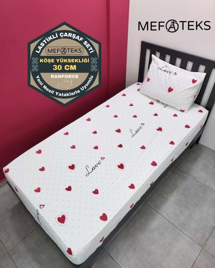 Kalpli Baskılı Lastikli Çarşaf Seti Tek Kişilik | Kaymaz, Solmaya Dayanıklı - 1