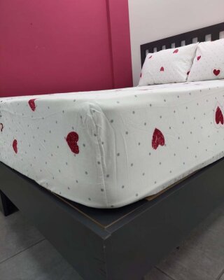 Kalpli Kırmızı Lastikli Çarşaf Seti Çift Kişilik | Komple Lastikli Solmaya Dayanıklı Yüksek Derinlik - 3