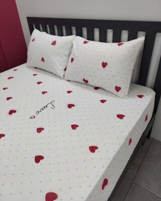 Kalpli Kırmızı Lastikli Çarşaf Seti Çift Kişilik | Komple Lastikli Solmaya Dayanıklı Yüksek Derinlik - 4