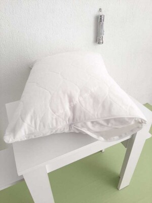 12'li Otel Yastık Koruyucu Alez Beyaz 50x70 cm | Kapitoneli Fermuarlı Hijyenik Kılıf (1)