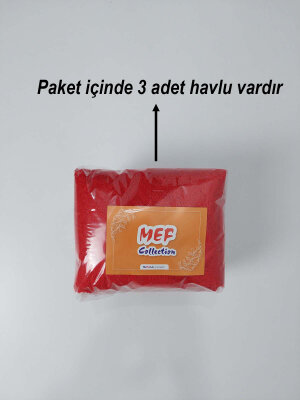 Kırmızı Kuaför Havlusu 3'lü Set 50x90 | Mikrofiber Boya Tutmaz Hijyenik Havlu - 5