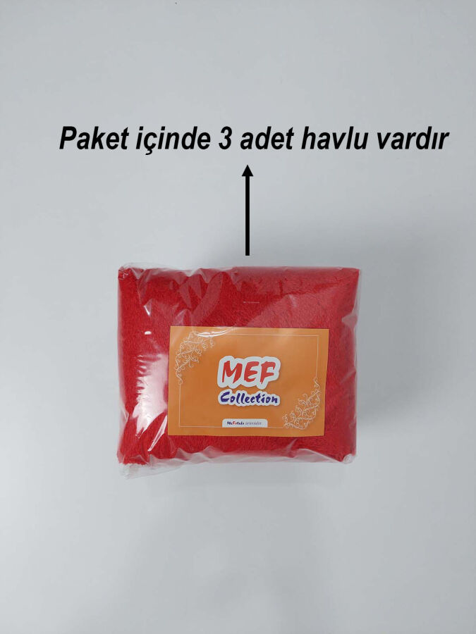 Kırmızı Kuaför Havlusu 3'lü Set 50x90 | Mikrofiber Boya Tutmaz Hijyenik Havlu - 5