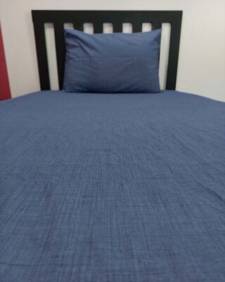  Kot Mavi Lastikli Çarşaf Seti Tek Kişilik | Kaymaz Solmaya Dayanıklı  - 2