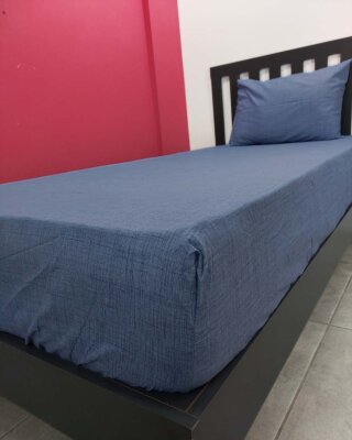  Kot Mavi Lastikli Çarşaf Seti Tek Kişilik | Kaymaz Solmaya Dayanıklı  - 3