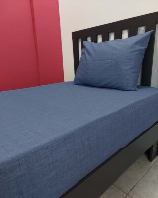  Kot Mavi Lastikli Çarşaf Seti Tek Kişilik | Kaymaz Solmaya Dayanıklı  - 4