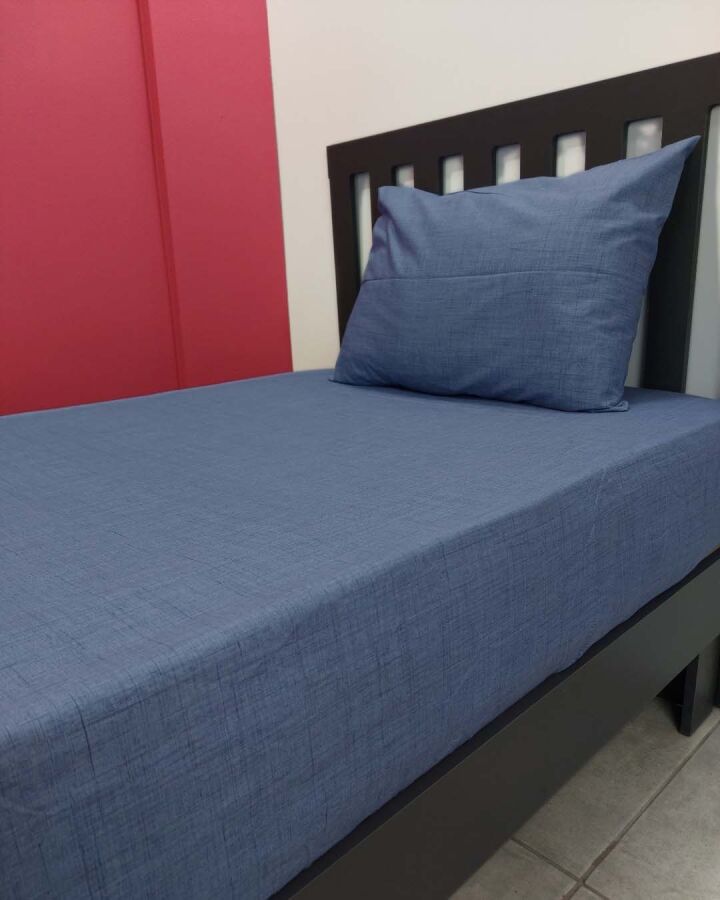  Kot Mavi Lastikli Çarşaf Seti Tek Kişilik | Kaymaz Solmaya Dayanıklı  - 4