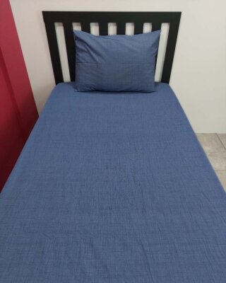  Kot Mavi Lastikli Çarşaf Seti Tek Kişilik | Kaymaz Solmaya Dayanıklı  - 5