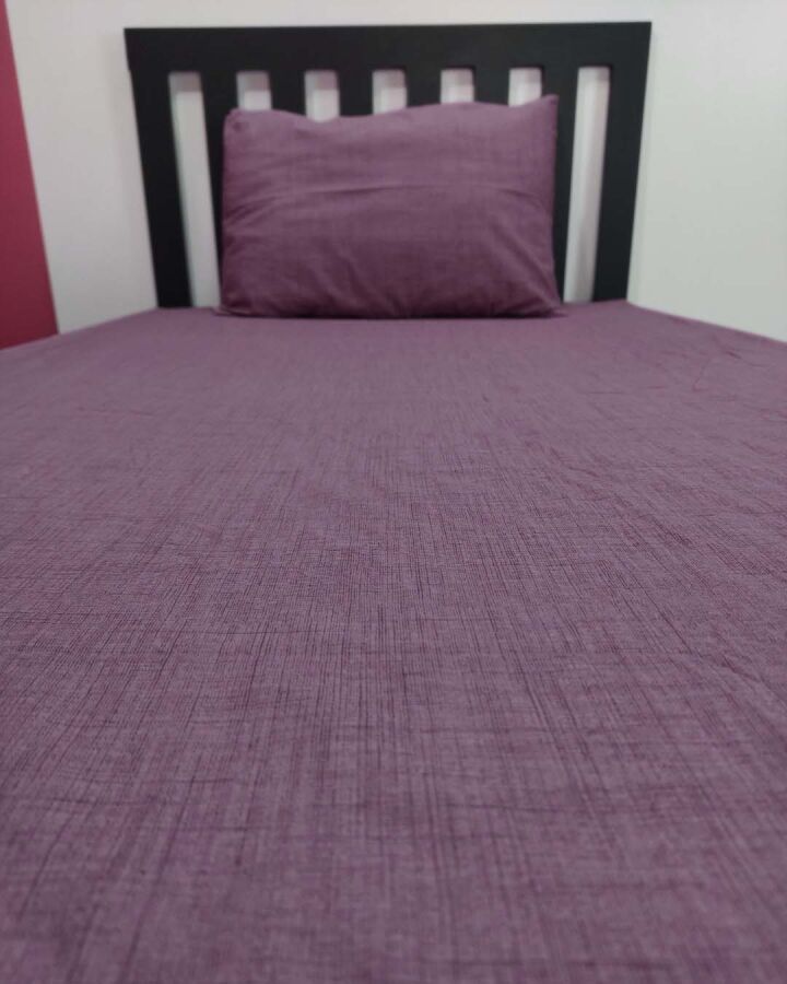 Koyu Mürdüm Fırça Lastikli Çarşaf Seti Tek Kişilik | Kaymaz Solmaya Dayanıklı - 2