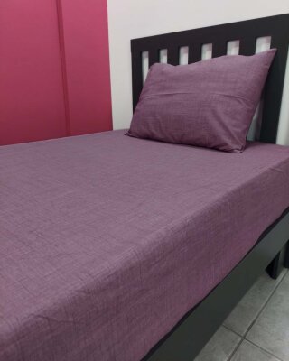 Koyu Mürdüm Fırça Lastikli Çarşaf Seti Tek Kişilik | Kaymaz Solmaya Dayanıklı - 4