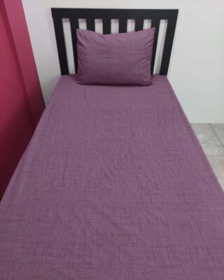 Koyu Mürdüm Fırça Lastikli Çarşaf Seti Tek Kişilik | Kaymaz Solmaya Dayanıklı - 5