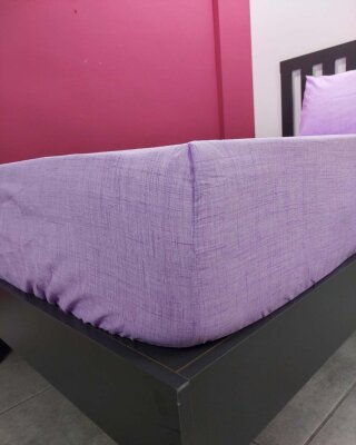 Lila Lastikli Çarşaf Seti Tek Kişilik | Kaymaz, Solmaya Dayanıklı - 3