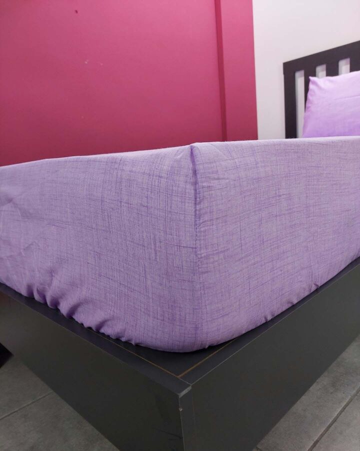 Lila Lastikli Çarşaf Seti Tek Kişilik | Kaymaz, Solmaya Dayanıklı - 3