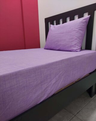 Lila Lastikli Çarşaf Seti Tek Kişilik | Kaymaz, Solmaya Dayanıklı - 4