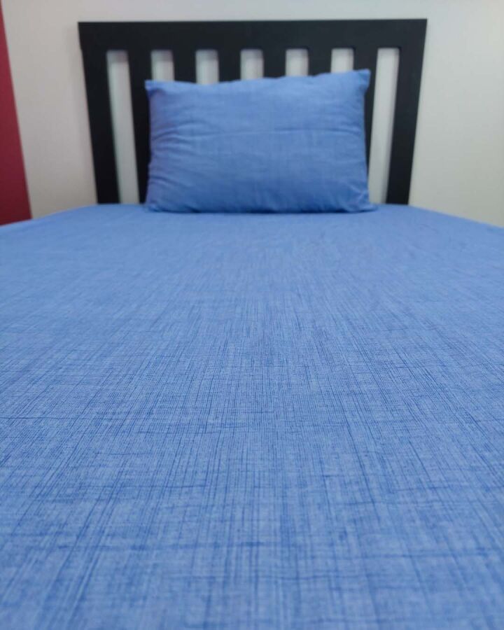 Mavi Fırça Lastikli Çarşaf Seti Tek Kişilik | Kaymaz Solmaya Dayanıklı - 2