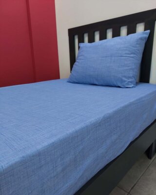 Mavi Fırça Lastikli Çarşaf Seti Tek Kişilik | Kaymaz Solmaya Dayanıklı - 4