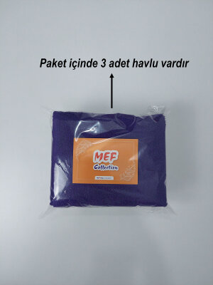Mor Kuaför Havlusu 3'lü Set 50x90 | Berber ve Sporcu Baş Havlusu | Hızlı Kurur - 5