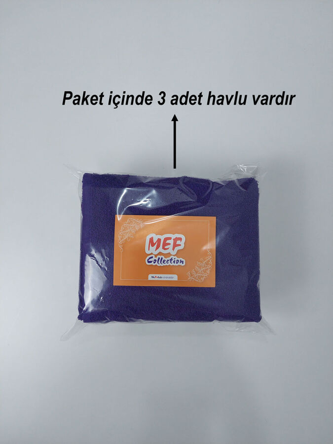 Mor Kuaför Havlusu 3'lü Set 50x90 | Berber ve Sporcu Baş Havlusu | Hızlı Kurur - 5