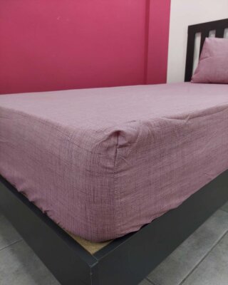 Mürdüm Fırça Lastikli Çarşaf Seti Tek Kişilik | Kaymaz Solmaya Dayanıklı  - 3