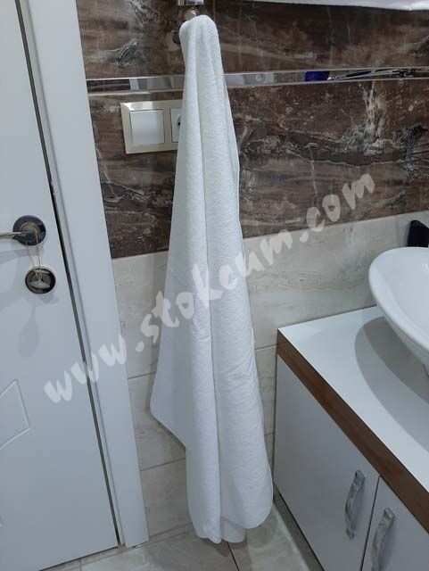 6'lı Otel Banyo Havlusu Beyaz 90x145 cm | Büyük Boy %100 Pamuk Kalın Vücut Havlusu - 4