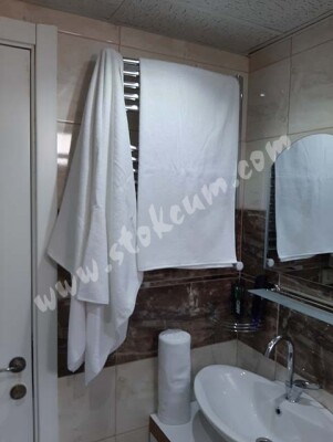 6'lı Otel Banyo Havlusu Beyaz 90x145 cm | Büyük Boy %100 Pamuk Kalın Vücut Havlusu - 6