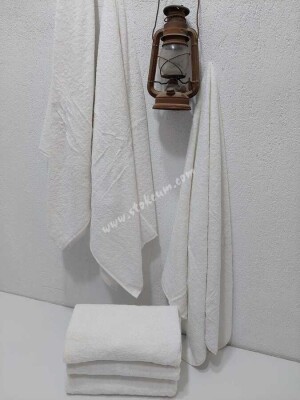 6'lı Otel Banyo Havlusu Beyaz 70x140 cm | %100 Pamuklu Orta Boy Dayanıklı Vücut Havlusu