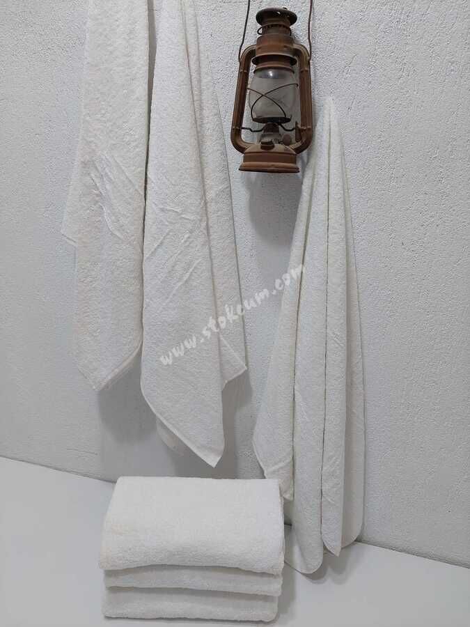 6'lı Otel Banyo Havlusu Beyaz 70x140 cm | %100 Pamuklu Orta Boy Dayanıklı Vücut Havlusu - 1