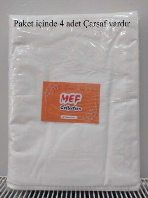 Otel Tipi Çarşaf 4'lü Set Beyaz 180x235 cm | Lastiksiz Ekonomik Tek Kişilik Çarşaf - 6