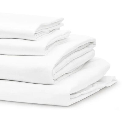 Otel Tipi Çarşaf 4'lü Set Beyaz 180x235 cm | Lastiksiz Ekonomik Tek Kişilik Çarşaf - 4