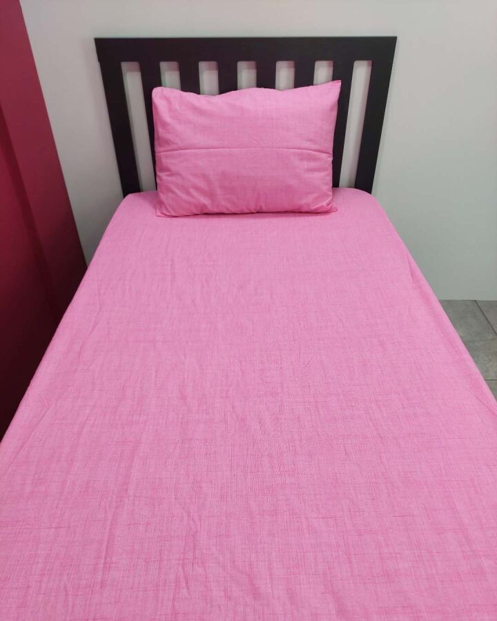 Pembe Fırça Desen Lastikli Çarşaf Seti Tek Kişilik | Kaymaz, Solmaya Dayanıklı - 5