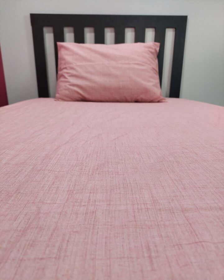 Pudra Lastikli Çarşaf Seti Tek Kişilik | Kaymaz, Solmaya Dayanıklı  - 2