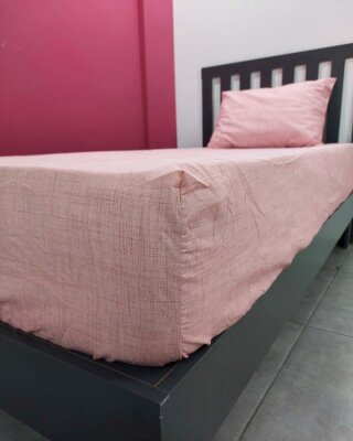 Pudra Lastikli Çarşaf Seti Tek Kişilik | Kaymaz, Solmaya Dayanıklı  - 3