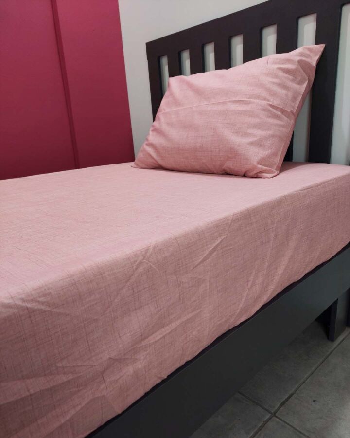 Pudra Lastikli Çarşaf Seti Tek Kişilik | Kaymaz, Solmaya Dayanıklı  - 4