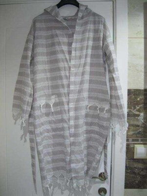 Saraylı Peştemal Bornoz Kapşonlu - 5