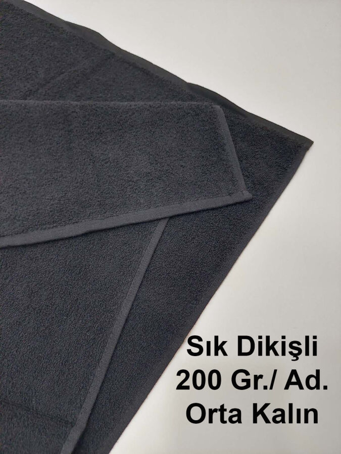 Siyah Kuaför Havlusu 3'lü Set 50x90 | Berber ve Sporcu Baş Havlusu | Hızlı Kurur - 2