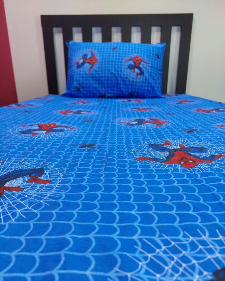 Spiderman Baskılı Lastikli Çarşaf Seti Tek Kişilik | Kaymaz, Solmaya Dayanıklı - 2