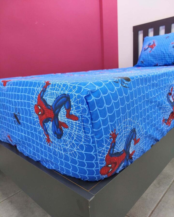 Spiderman Baskılı Lastikli Çarşaf Seti Tek Kişilik | Kaymaz, Solmaya Dayanıklı - 3