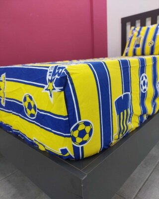 Takım Fb Baskılı Lastikli Çarşaf Seti Tek Kişilik | Kaymaz, Solmaya Dayanıklı - 3