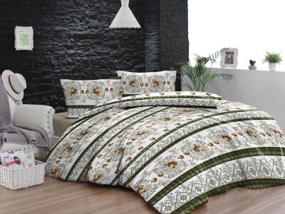 Tek Kişilik Nevresim Takımı 107779 Yeşil 160x220 | Pamuklu Basic Genç Odası Seti 