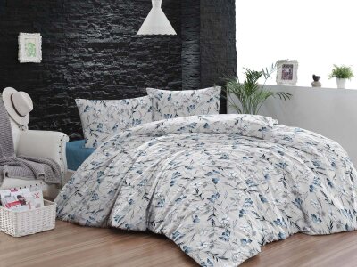 Tek Kişilik Nevresim Takımı 8875 İndigo Mavi 160x220 | Pamuklu Basic Genç Odası Seti 