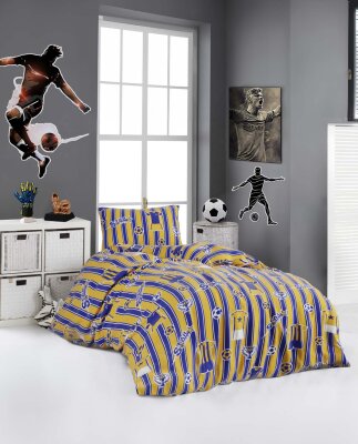 Tek Kişilik Nevresim Takımı Fb Lacivert 160x220 | Pamuklu Genç Odası Uyku Seti 