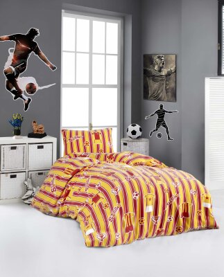 Tek Kişilik Nevresim Takımı Gs Kırmızı 160x220 | Pamuklu Genç Odası Uyku Seti 