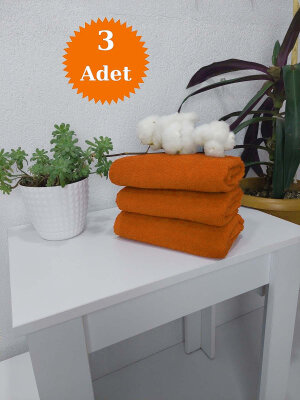 Turuncu Kuaför Havlusu 3'lü Set 50x90 cm | Berber, Sporcu, Baş Havlusu | Hızlı Kurur