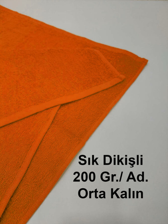 Turuncu Kuaför Havlusu 3'lü Set 50x90 cm | Berber, Sporcu, Baş Havlusu | Hızlı Kurur - 2