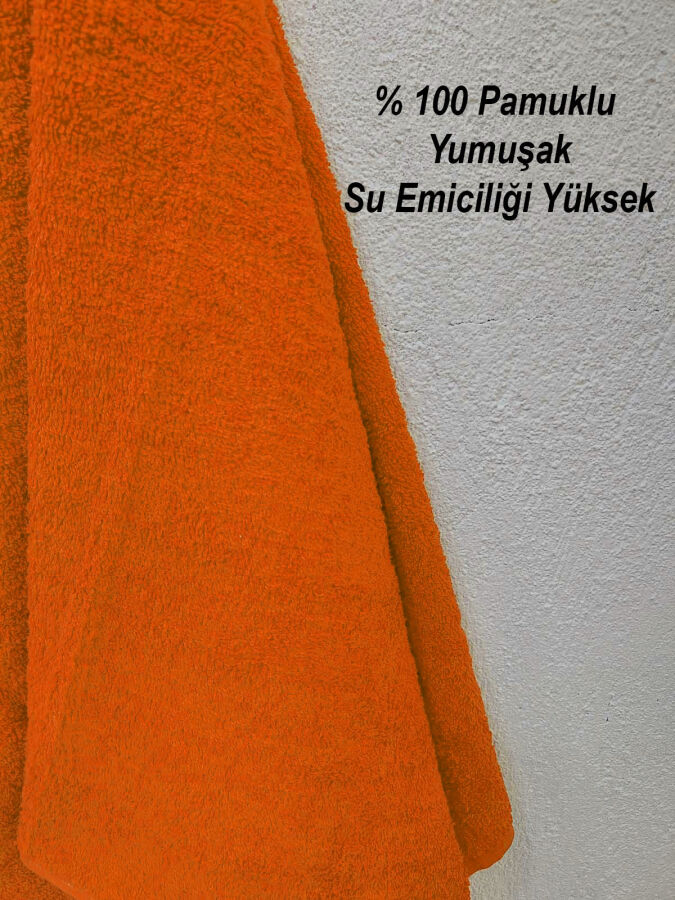 Turuncu Kuaför Havlusu 3'lü Set 50x90 cm | Berber, Sporcu, Baş Havlusu | Hızlı Kurur - 4