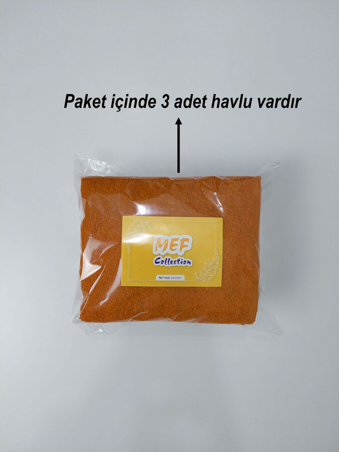 Turuncu Kuaför Havlusu 3'lü Set 50x90 cm | Berber, Sporcu, Baş Havlusu | Hızlı Kurur - 5